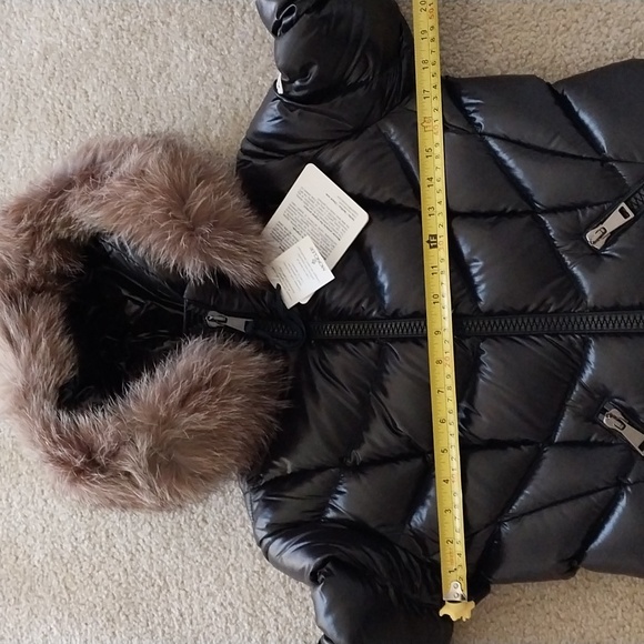 MONCLER FULMARUS CHEVRON QUILTED DOWN FILLED COAT PUFFER WITH GENUINE FOX FUR - Picture 11 of 13